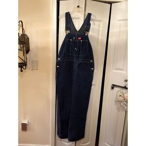 Dickies USA Made Denim Overalls 38x40 Vintage Workwear Carpentwear Bibs